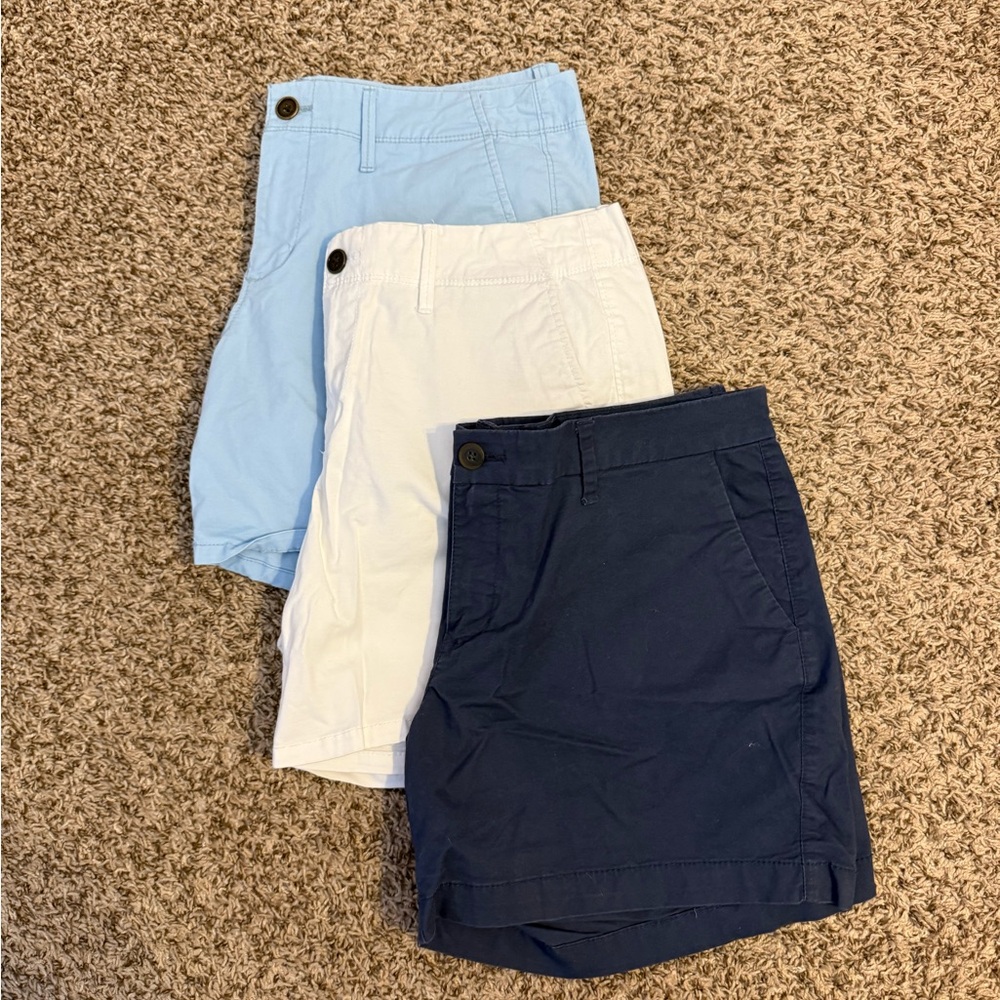 Old Navy Women’s Shorts Bundle - light blue, white, and navy blue.